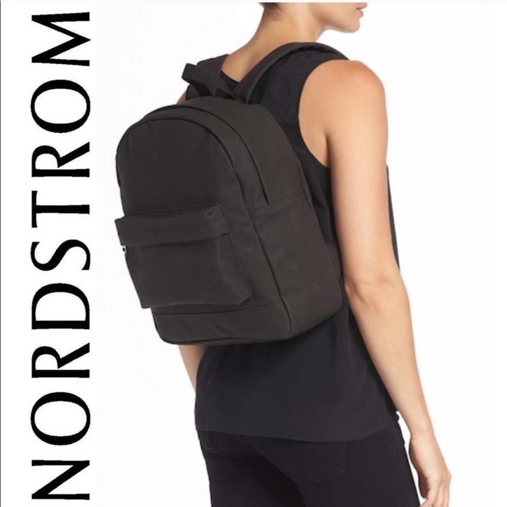 AMICI Nordstrom Black Faux Leather Backpack